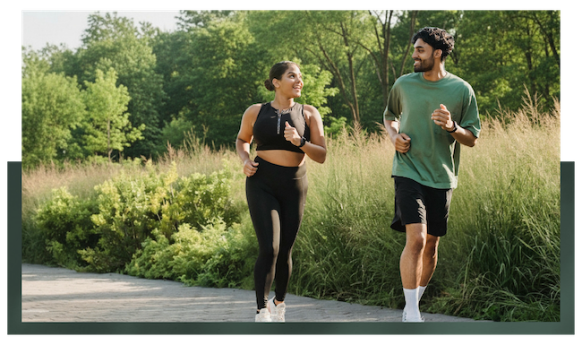 a man and woman jogging